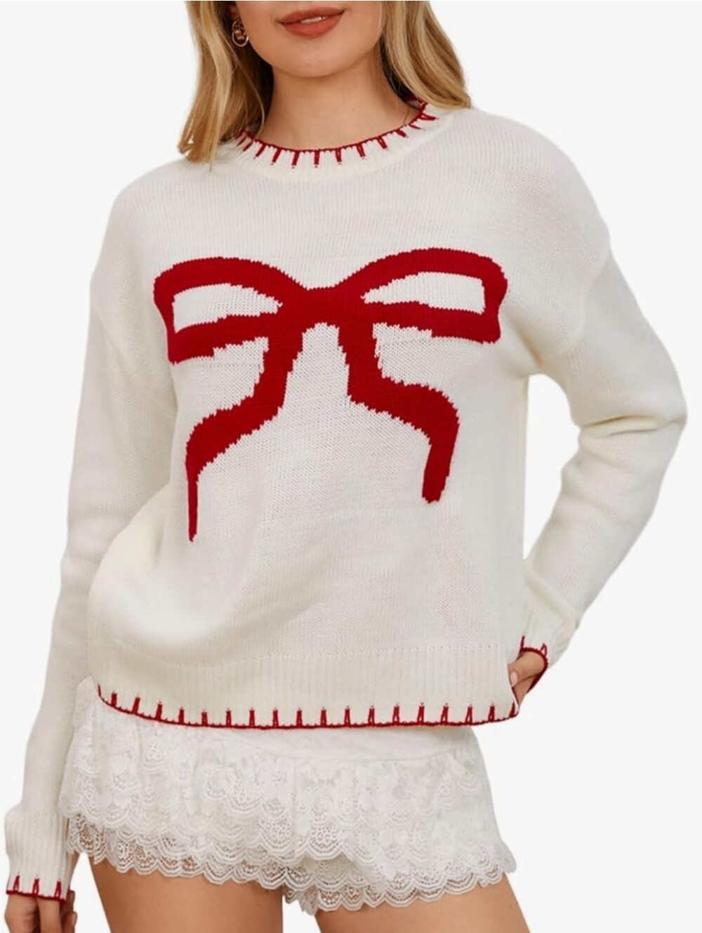Long Sleeve Round Neck Pullover Sweater Knit Top